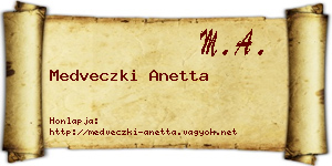 Medveczki Anetta névjegykártya